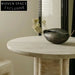 Luxury Modern Round Marble with Cylinder Base Pedestal Dining Table