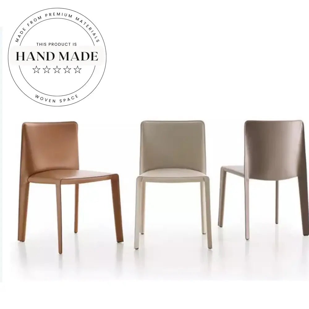 Luxury Modern Saddle Leather Nordic Designer Dining Chair