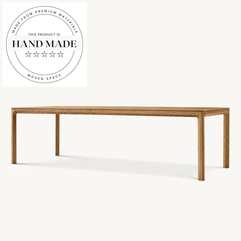 Luxury Modern Solid Oak Wood Rectangular 6 Seater Dining Table