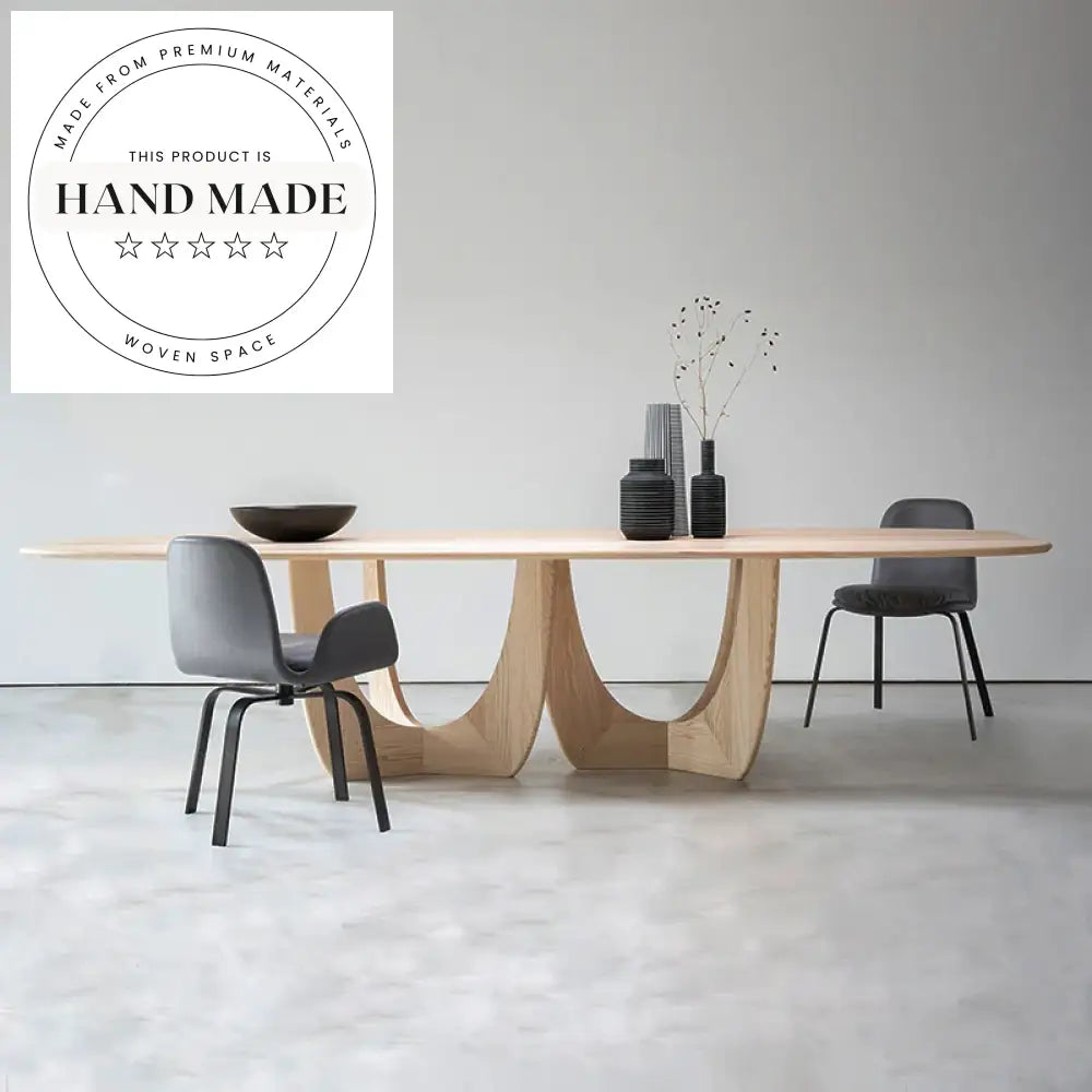 Luxury Modern Solid Wood and Glass Top Six Seater Dining Table