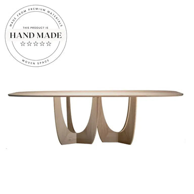 Luxury Modern Solid Wood and Glass Top Six Seater Dining Table