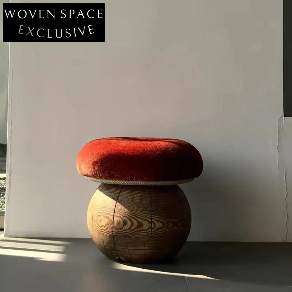 Luxury Modern Solid Wood Ottoman Chair Mushroom Stool for Living Room