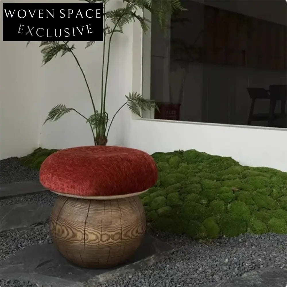 Luxury Modern Solid Wood Ottoman Chair Mushroom Stool for Living Room