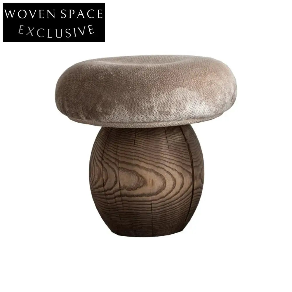 Luxury Modern Solid Wood Ottoman Chair Mushroom Stool for Living Room