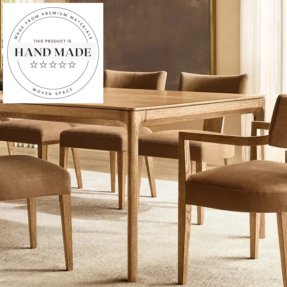 Luxury Modern Solid Wood Rectangle Extendable Six Seater Dining Table