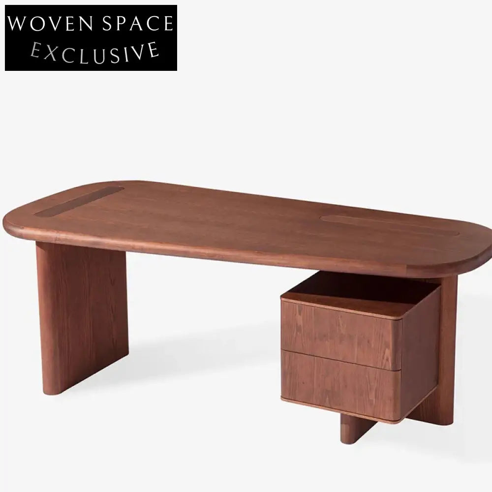 Luxury Modern Solid Wood Travertine Stone Top Versatile Home Office Desk