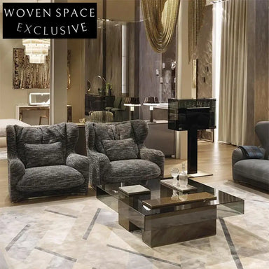 Luxury Modern Square Transparent Glass Gold Metal Living Room Coffee Table