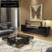 Luxury Modern Square Transparent Glass Gold Metal Living Room Coffee Table
