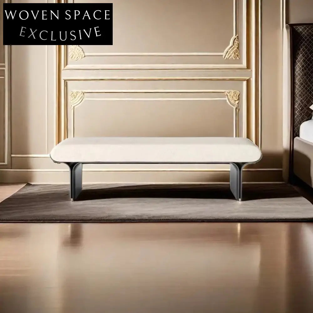 Luxury Modern Stainless Steel Frame Upholstered Bench for Bedroom Entryway