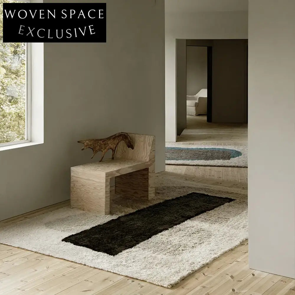 Luxury Modern Style Handmade Long Fur Living Room Geometric Area Rug