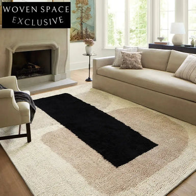 Luxury Modern Style Handmade Long Fur Living Room Geometric Area Rug