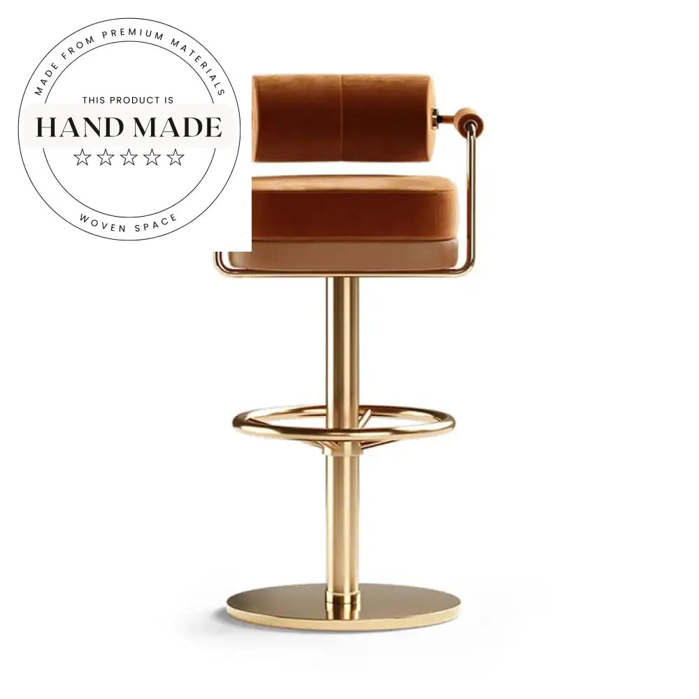 Luxury Modern Swivel Bar Stool with Adjustable Height and Velvet Seat