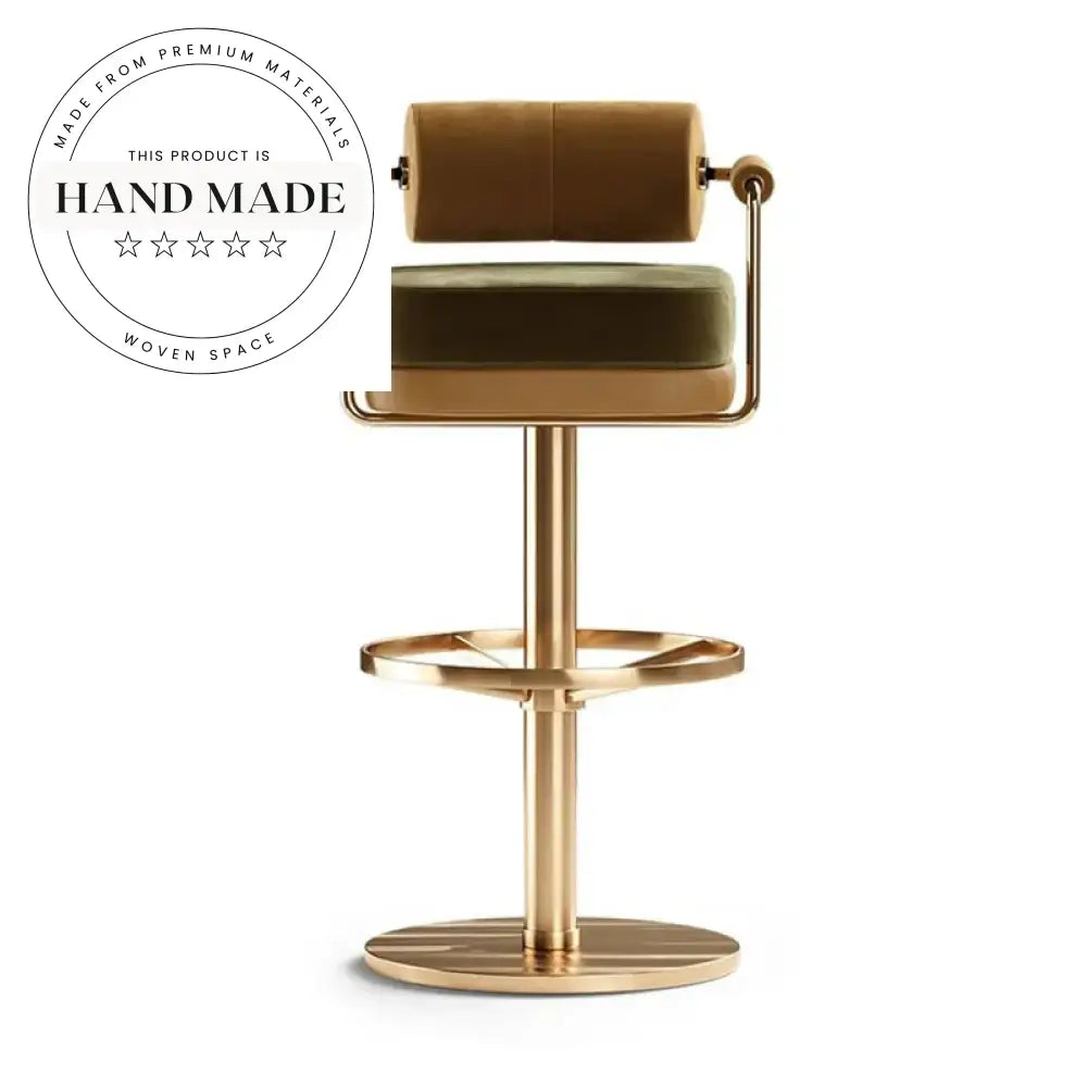 Luxury Modern Swivel Bar Stool with Adjustable Height and Velvet Seat