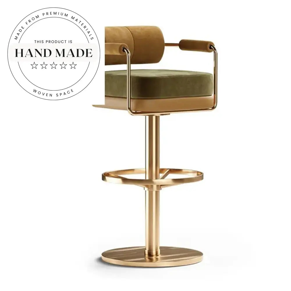 Luxury Modern Swivel Bar Stool with Adjustable Height and Velvet Seat