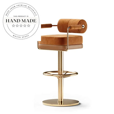 Luxury Modern Swivel Bar Stool with Adjustable Height and Velvet Seat