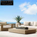 Luxury Modern Teak Wood Outdoor Sectional Sofa Set with Plush Cushions