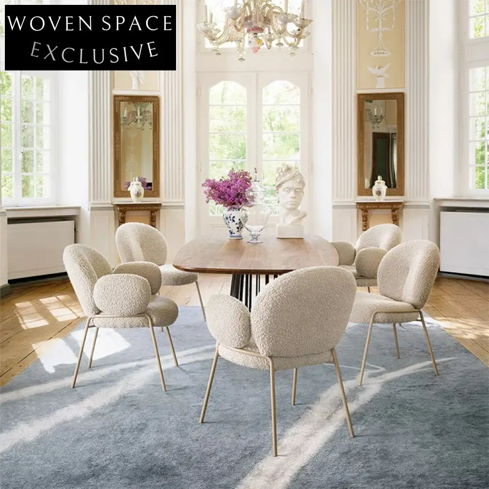 Luxury Modern Teddy Accent Chair with Metal Frame for Living Room