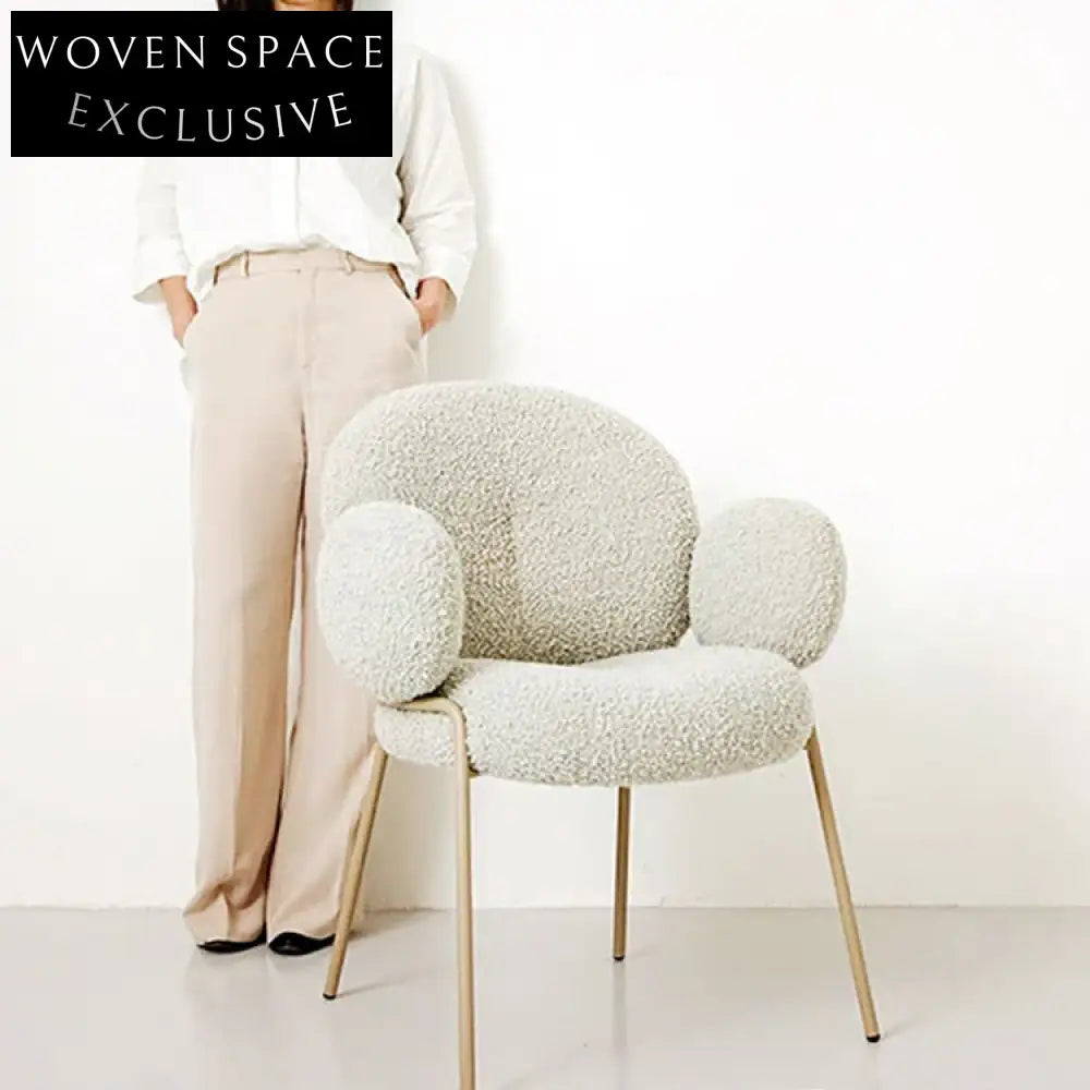 Luxury Modern Teddy Accent Chair with Metal Frame for Living Room