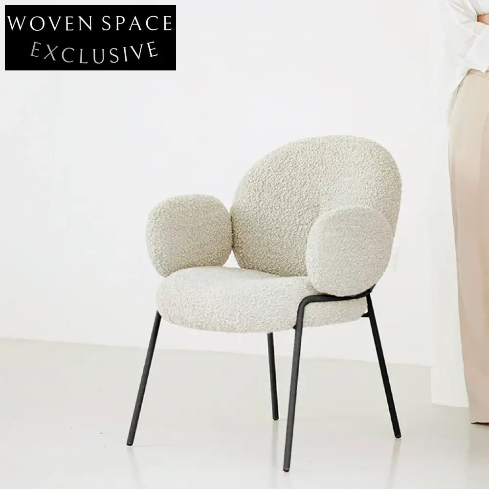 Luxury Modern Teddy Accent Chair with Metal Frame for Living Room