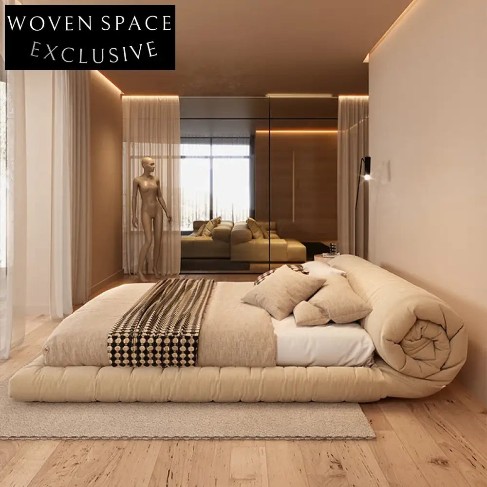 Luxury Modern Upholstered King Size Platform Bed for Master Bedroom