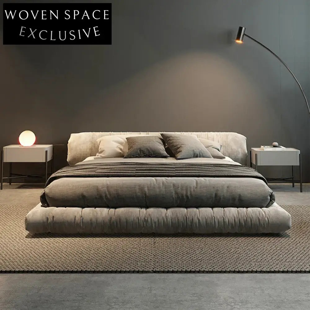 Luxury Modern Upholstered King Size Platform Bed for Master Bedroom