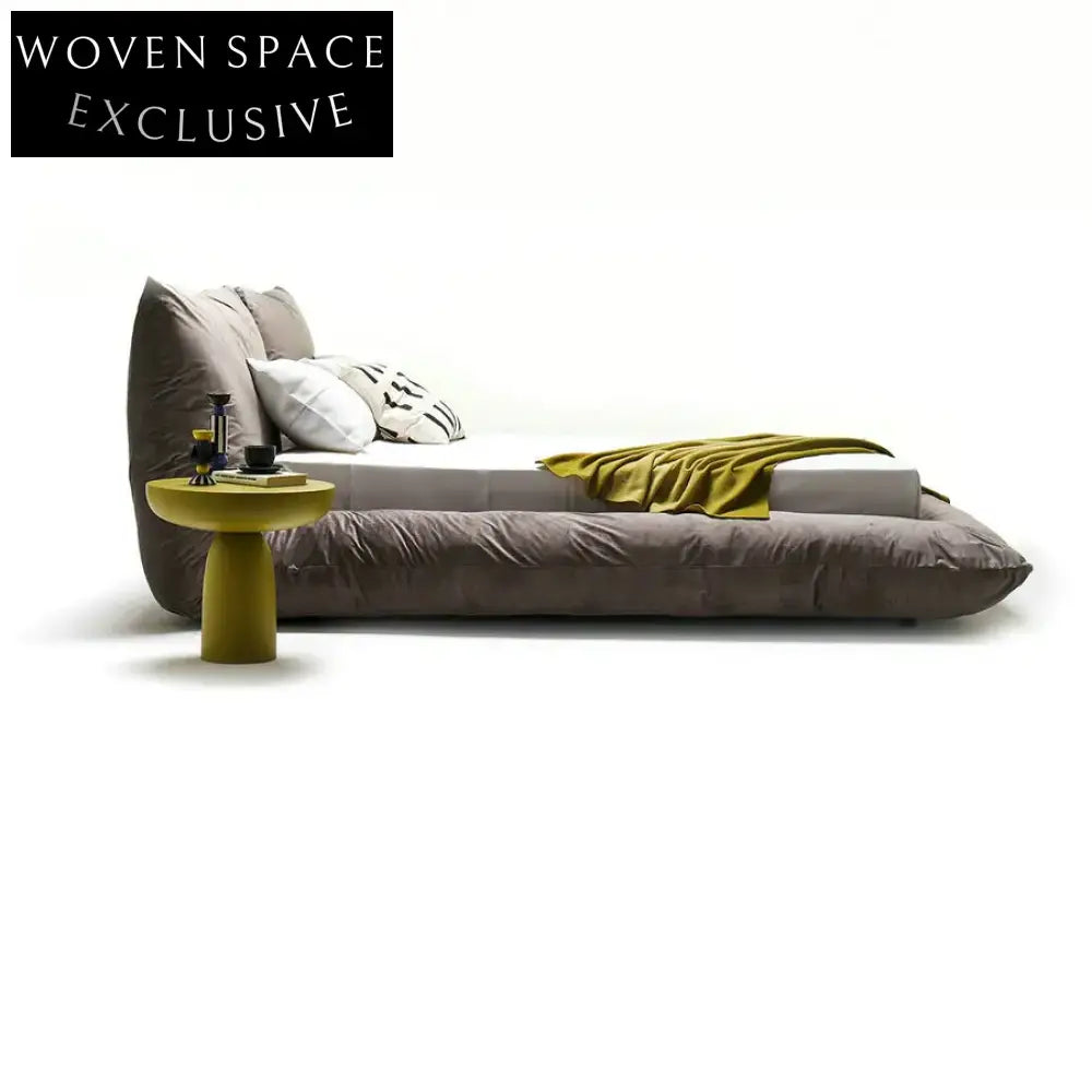 Luxury Modern Upholstered Velvet Bed Frame with Tufted Headboard for Elegant Bedrooms