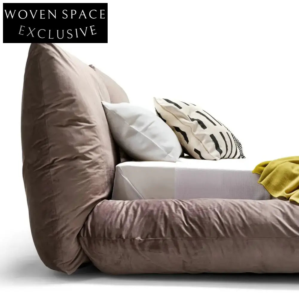 Luxury Modern Upholstered Velvet Bed Frame with Tufted Headboard for Elegant Bedrooms