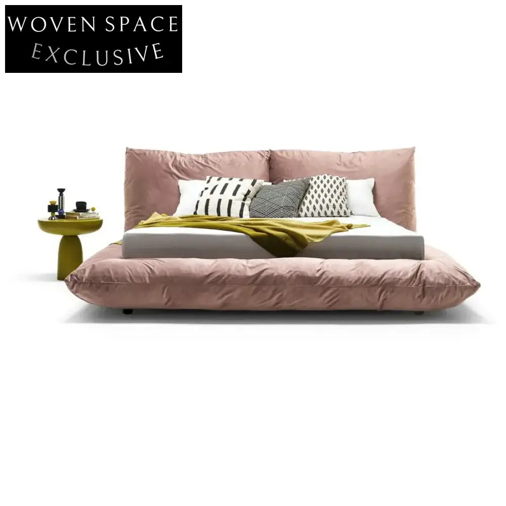 Luxury Modern Upholstered Velvet Bed Frame with Tufted Headboard for Elegant Bedrooms