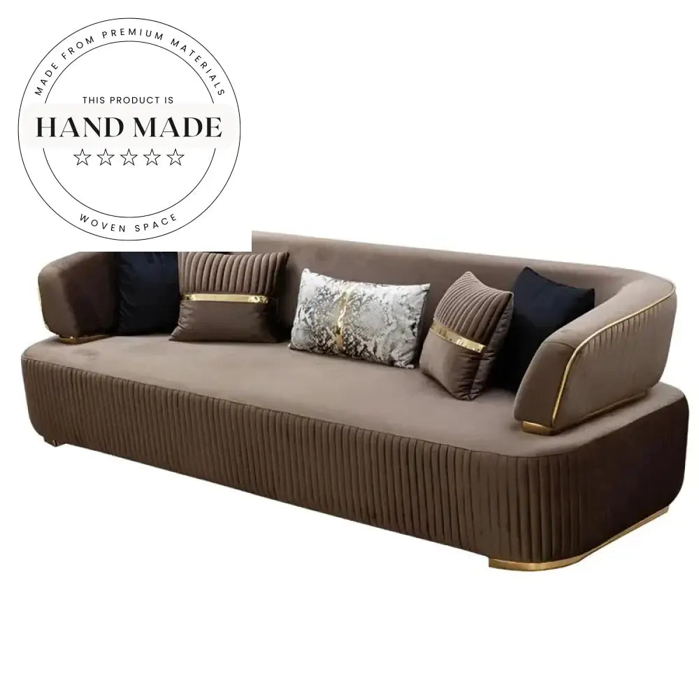 Luxury Modern Velvet Convertible Villa Living Room Sectional Sofa
