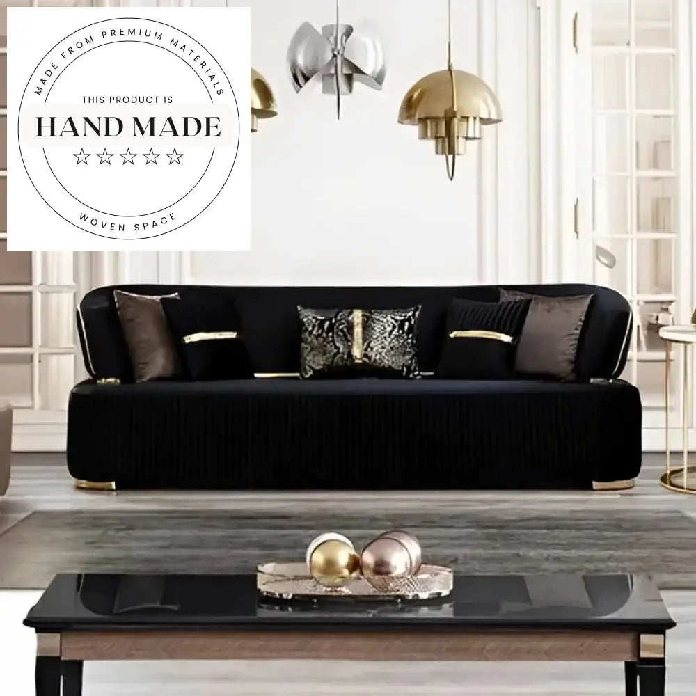 Luxury Modern Velvet Convertible Villa Living Room Sectional Sofa