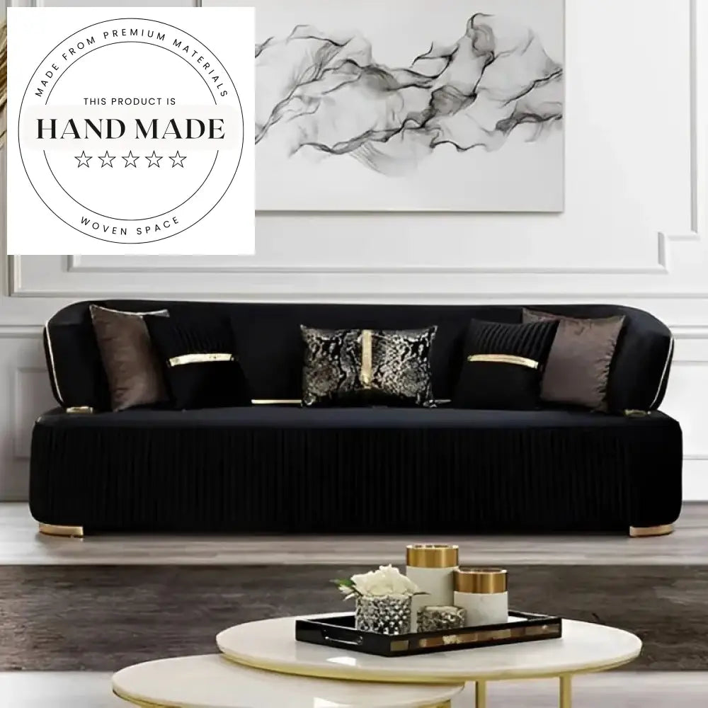 Luxury Modern Velvet Convertible Villa Living Room Sectional Sofa