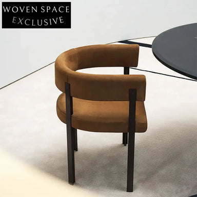 Luxury Modern Velvet Fabric Accent Dining Chair with Metal Legs