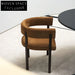 Luxury Modern Velvet Fabric Accent Dining Chair with Metal Legs