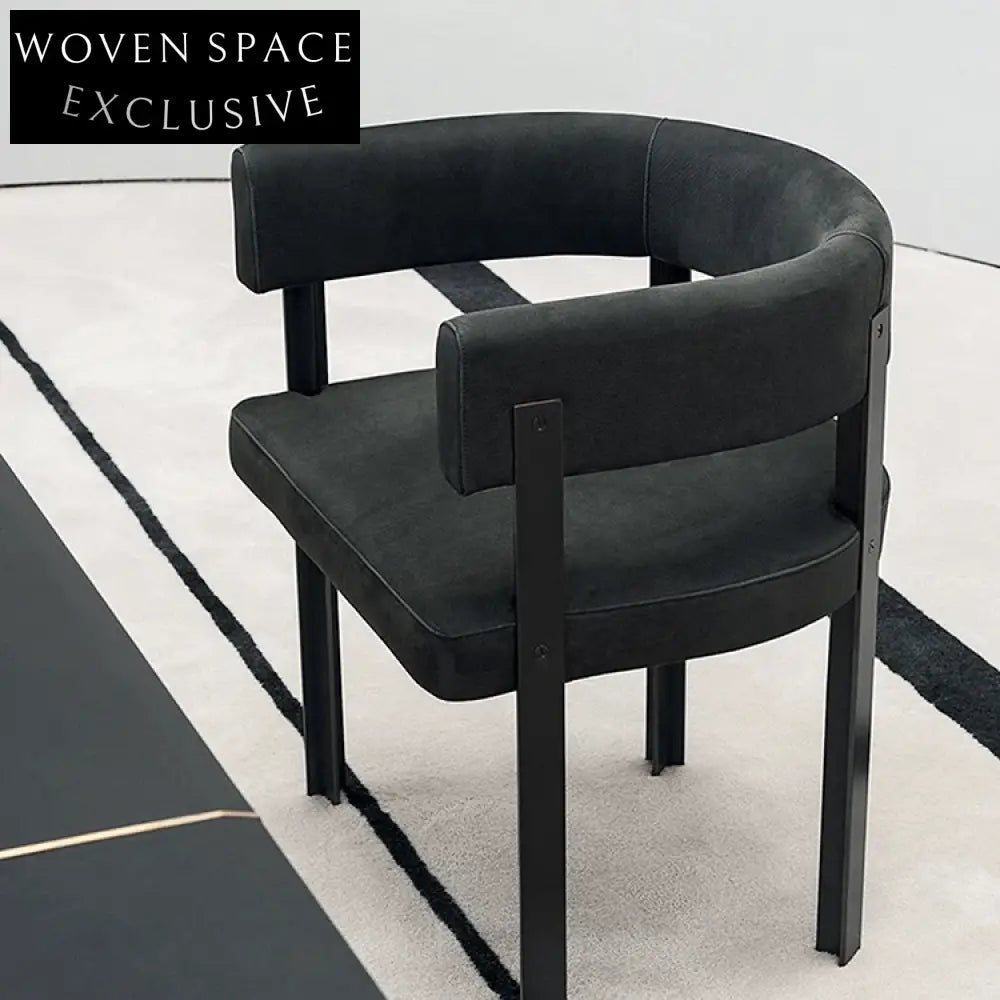 Luxury Modern Velvet Fabric Accent Dining Chair with Metal Legs