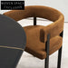 Luxury Modern Velvet Fabric Accent Dining Chair with Metal Legs