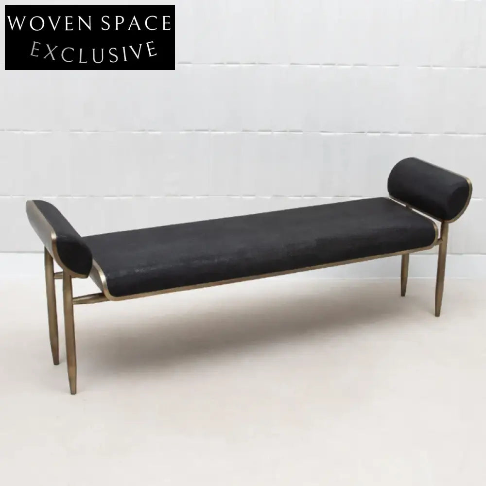 Luxury Modern Velvet Fabric Bed End Entryway Bench with Ash Wood Legs