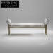 Luxury Modern Velvet Fabric Bed End Entryway Bench with Ash Wood Legs