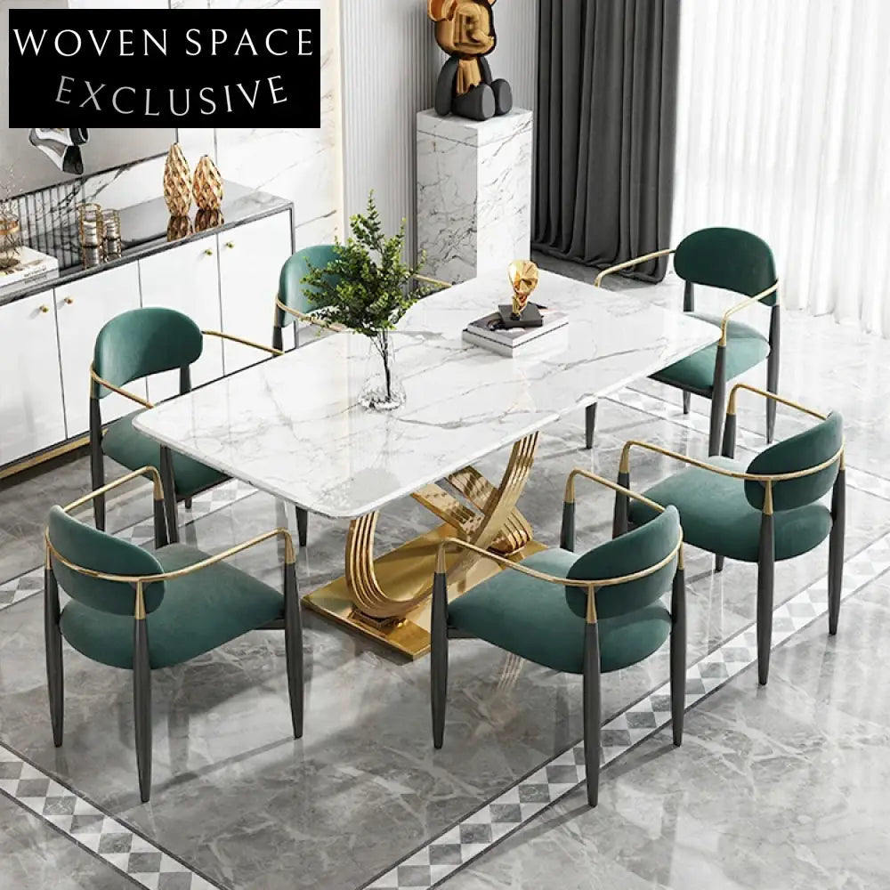 Luxury Modern Velvet Fabric Dining Chair with Solid Wood Metal Frame