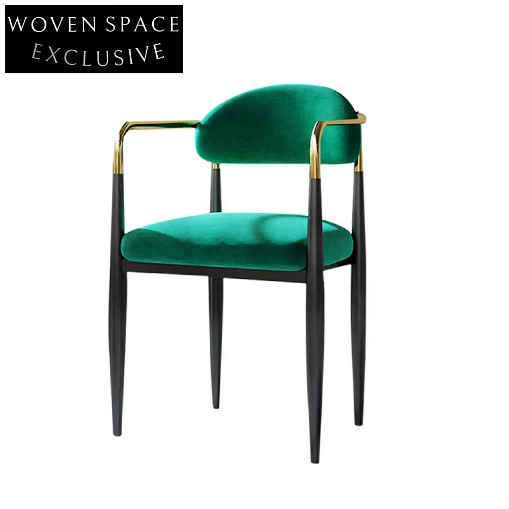 Luxury Modern Velvet Fabric Dining Chair with Solid Wood Metal Frame