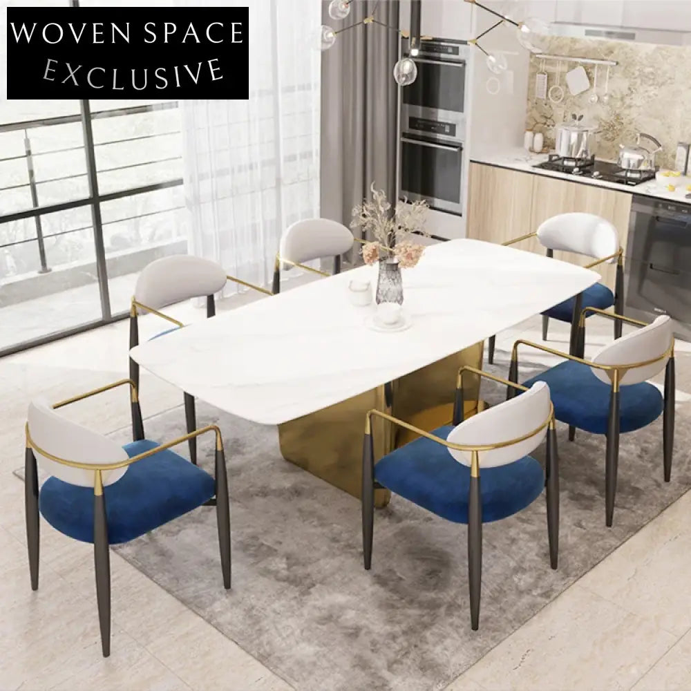 Luxury Modern Velvet Fabric Dining Chair with Solid Wood Metal Frame