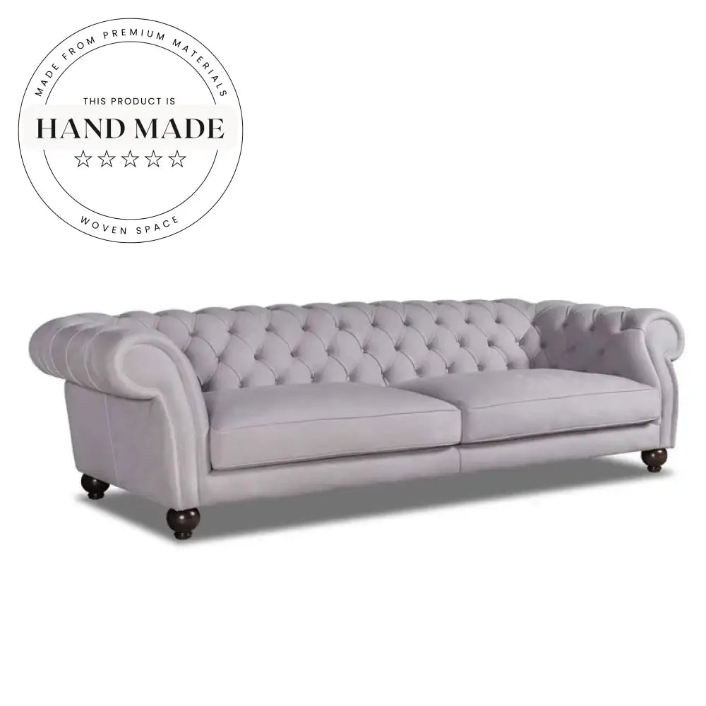 Luxury Modern Velvet Fabric Sectional Large Four Seater Chesterfield Sofa