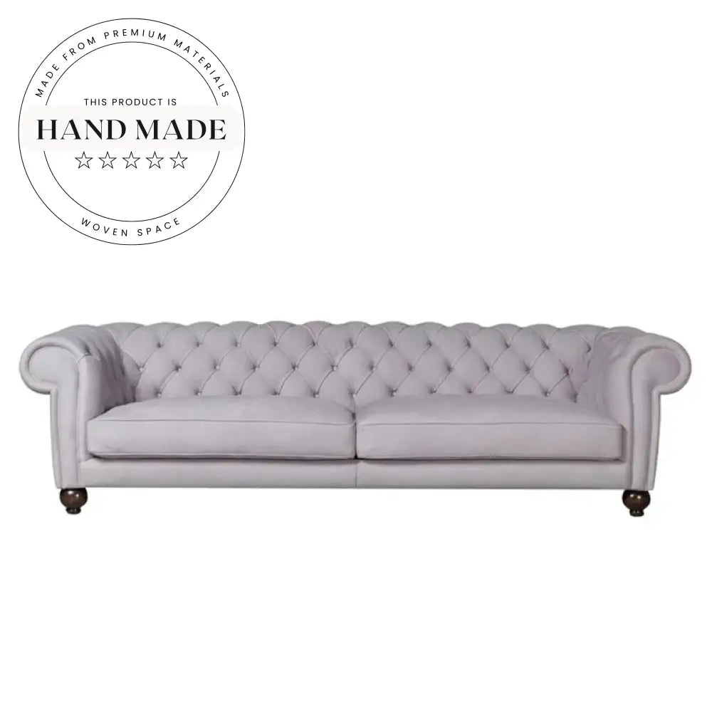 Luxury Modern Velvet Fabric Sectional Large Four Seater Chesterfield Sofa