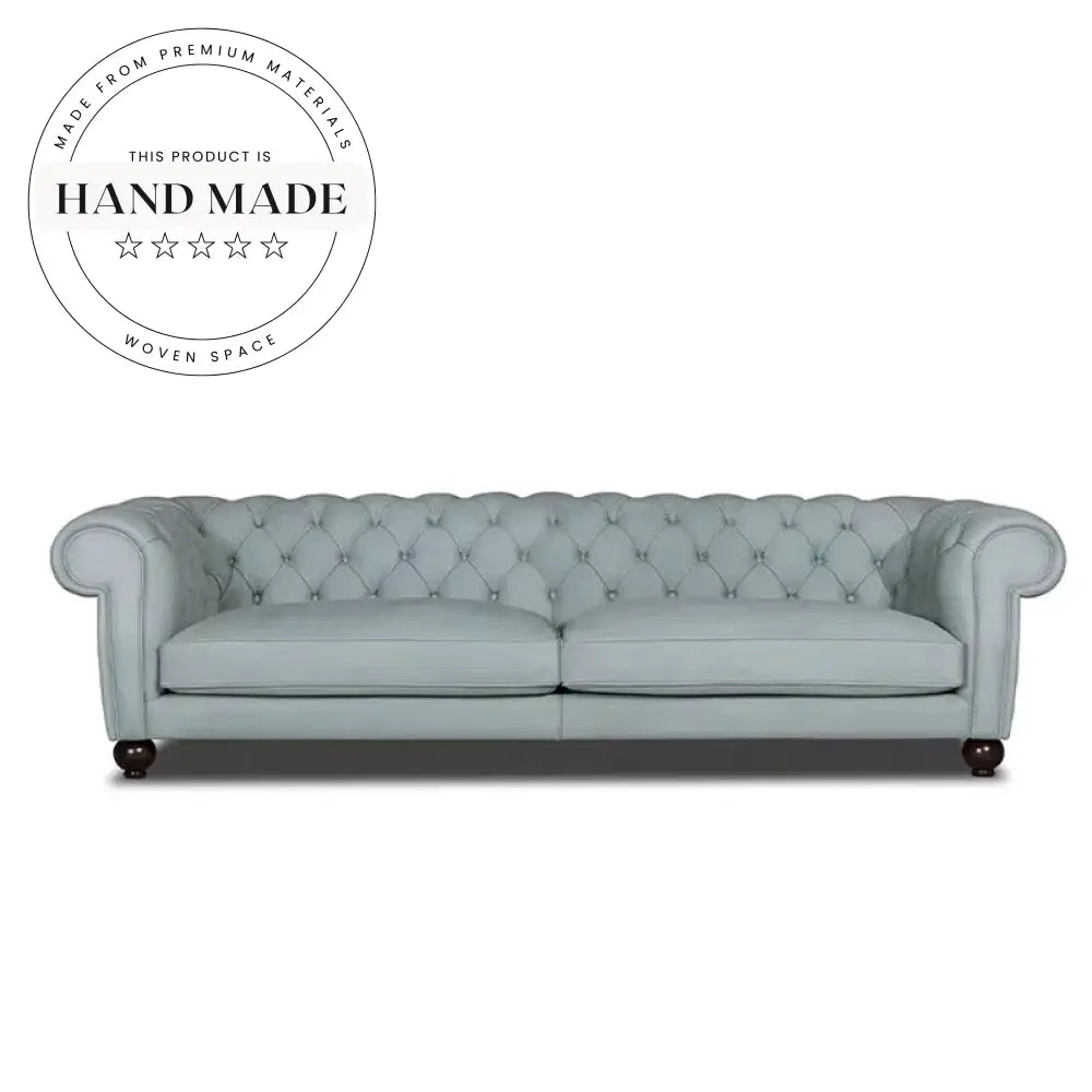 Luxury Modern Velvet Fabric Sectional Large Four Seater Chesterfield Sofa
