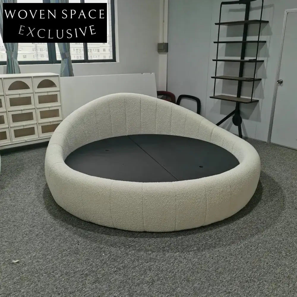 Luxury Modern Velvet Round King Size Bed Frame for Elegant Bedroom Decor
