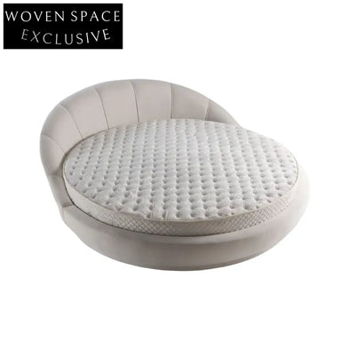 Luxury Modern Velvet Round King Size Bed Frame for Elegant Bedroom Decor