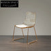 Luxury Modern Wire Mesh Dining Chair with PU Leather Cushion