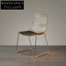 Luxury Modern Wire Mesh Dining Chair with PU Leather Cushion
