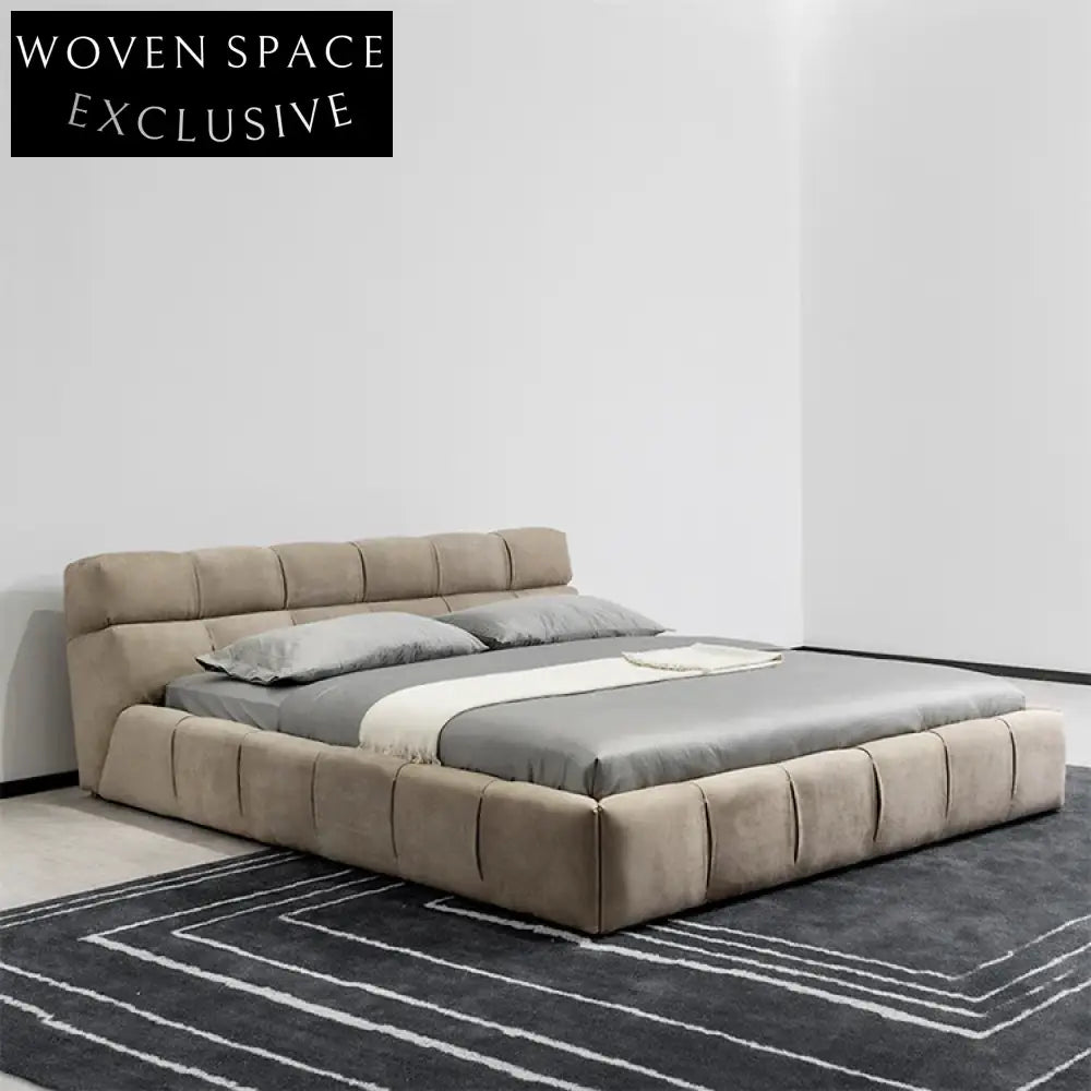 Luxury Modern Wooden Frame Upholstered Nordic Queen King Size Platform Bed