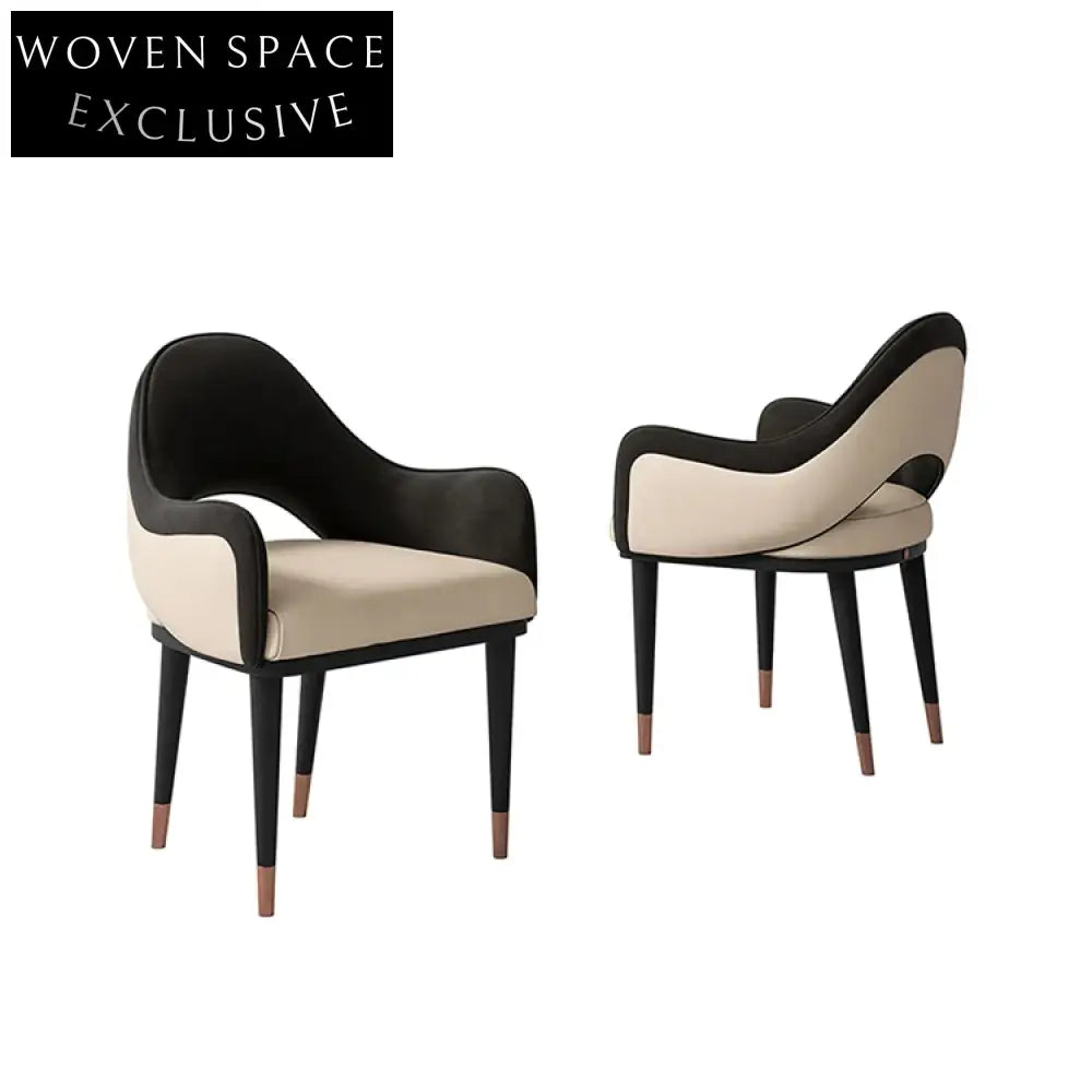 Luxury Modern Wooden Leather Dining Armchair for Restaurant Cafe Home Chair