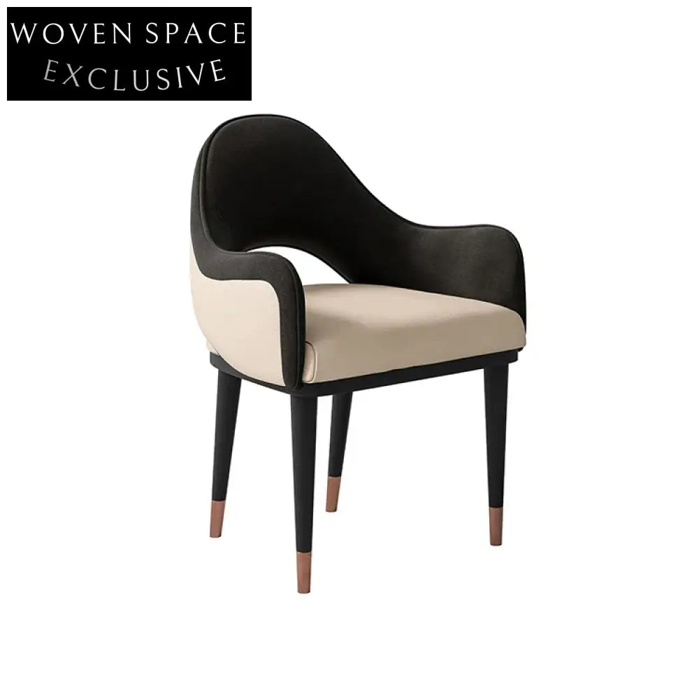 Luxury Modern Wooden Leather Dining Armchair for Restaurant Cafe Home Chair